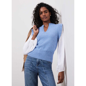 Mint Velvet Blue Wool Blend Layered Knit Jumper